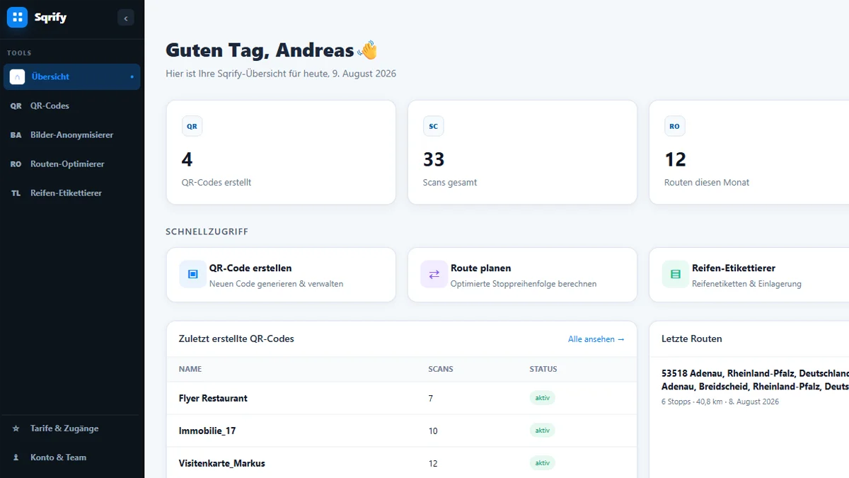 Sqrify Dashboard