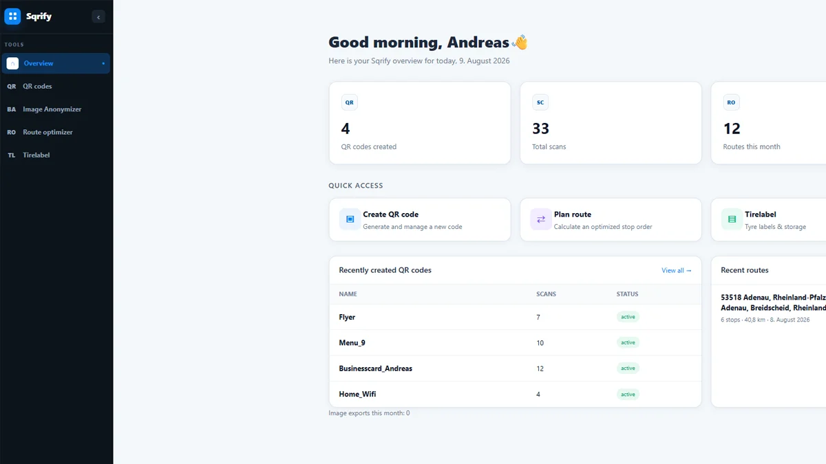 Sqrify Dashboard