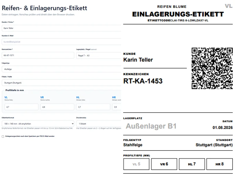 Sqrify Reifen-Etikettierer